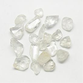 Perles de cristal de quartz naturel, perles de cristal de roche, pierre tombée, nuggets, sans trou