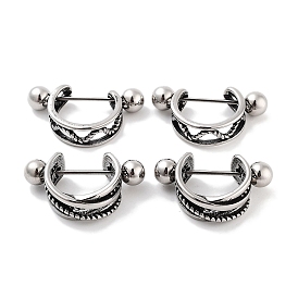 Multi-Strand 316 Surgical Stainless Steel Shield Barbell Hoop Earrings, Cartilage Earrings for Women