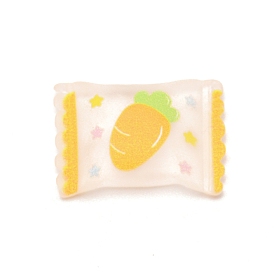 Cabuchones de resina, decoraciones de comida imtation, caramelo con zanahoria