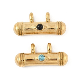 Драгоценный камень подвески, 304 подвески-колонны из нержавеющей стали, вакуумное покрытие pvd, реальный 18 k позолоченный