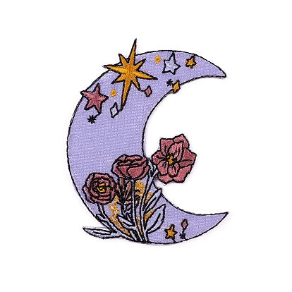 Moon Banana Candle Computerized Embroidery Cloth Iron on Patches, Stick On Patch, Costume Accessories, Appliques