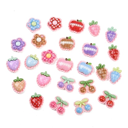 Непрозрачные кабошоны из смолы, имитация еды, разноцветные