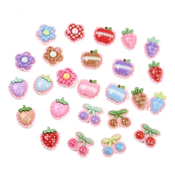 Непрозрачные кабошоны из смолы, имитация еды, разноцветные