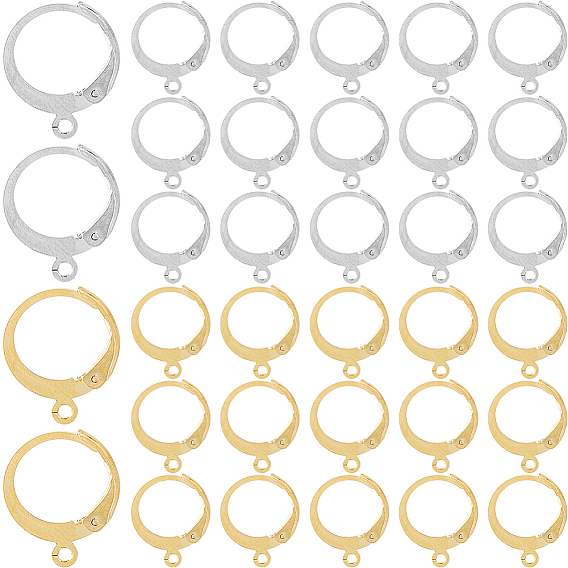 2 цвета 304 фурнитура для сережек с застежкой-ангуляркой из нержавеющей стали, с петлей