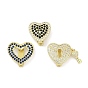 Латунные микро проложить кубического циркония слайд прелести, сердце, без свинца и без кадмия, долговечный, стойки покрытие, реальный 18 k позолоченный