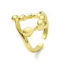 Brass Open Cuff Ring, Cadmium Free & Nickel Free & Lead Free, Hollow Polygon