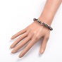 Electroplate Glass Beads Stretch Bracelets, with Antique Silver Alloy Findings, 63mm