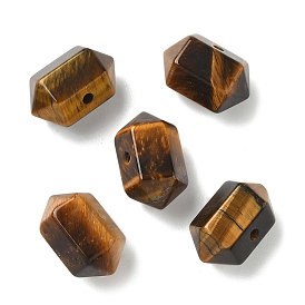 Бусины-пули из натурального тигрового глаза с двумя заостренными концами и гранеными гранями