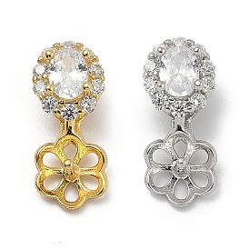 925 подвеска-цветок из стерлингового серебра с прозрачными кубическими цирконами, за половину пробурено бисера