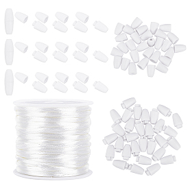 Силиконовые ожерелья из резины своими руками, изготовление комплектов, с 30 набором пластиковых отрывных застежек и 10 m круглой нейлоновой плетеной нитью