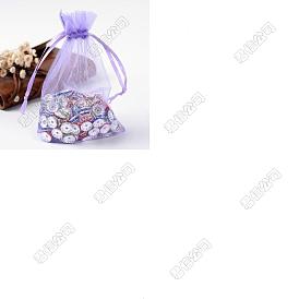 50 Uds bolsas de organza bolsas de almacenamiento de joyería favor de boda fiesta malla regalo con cordón