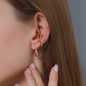 Edgy Spiral Clip-On Earrings for Non-Pierced Ears - Punk Metal Minimalist Ear Jewelry