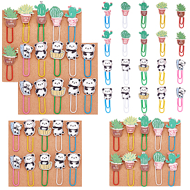 PandaHall Elite 6 Sets 2 Style Panda Shape Iron Paperclips, Cute Paper Clips, Funny Bookmark Marking Clips
