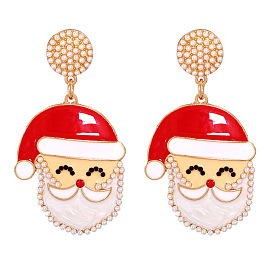Christmas Earrings Set - Deer, Snowman & Santa Claus Ear Drops for Women