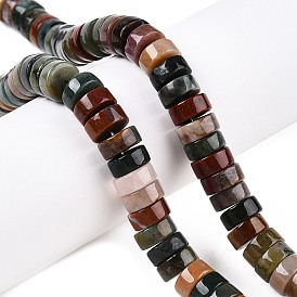 Natural Indian Agate Beads Strands, Heishi Beads, Disc