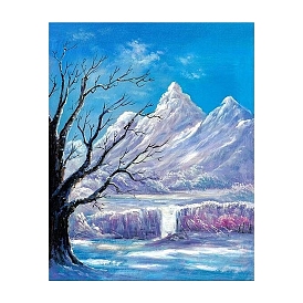 Winter Snow Mountain DIY Diamond Painting Kit, Including Resin Rhinestone Bag, Diamond Sticky Pen, Tray Plate and Glue Clay