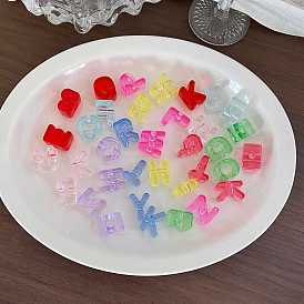Transparent Acrylic Beads, Large Hole Beads, Letter