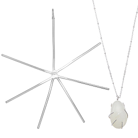 1 шт. 925 стерлинговое серебро 6 зубцы когтя подвеска пустая оправа кабошон, простые настройки крепления когтя, с печатью 925