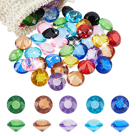 50шт. стеклянные декоративные элементы в виде бриллиантов, для наполнителей ваз, декор аквариума или поделки