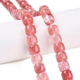 Cherry Quartz Glass Beads Strands, Barrel