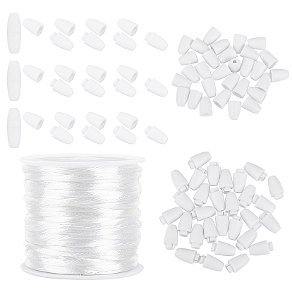 Силиконовые ожерелья из резины своими руками, изготовление комплектов, с 30 набором пластиковых отрывных застежек и 10 m круглой нейлоновой плетеной нитью