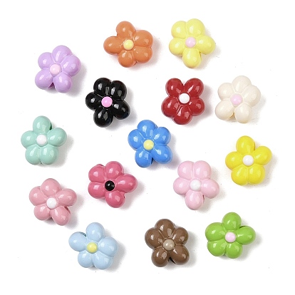 Непрозрачные акриловые эмалированные бусины, цветок