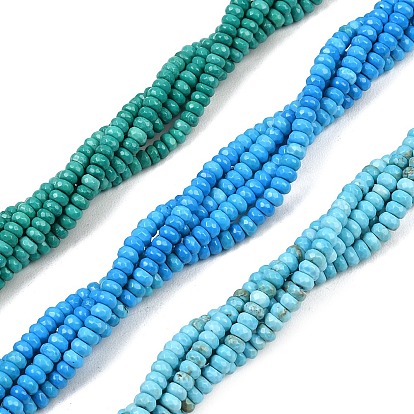 Бусины из натурального магнезита, окрашенная и подогревом, рондель, граненые