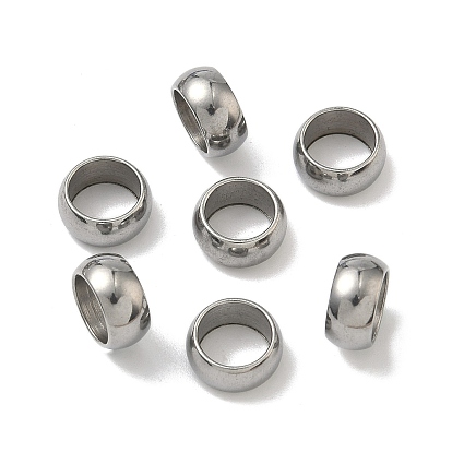 Устойчивы к потускнению 304 бусины из нержавеющей стали, рондель, 10x5 мм, отверстие : 7.5 мм