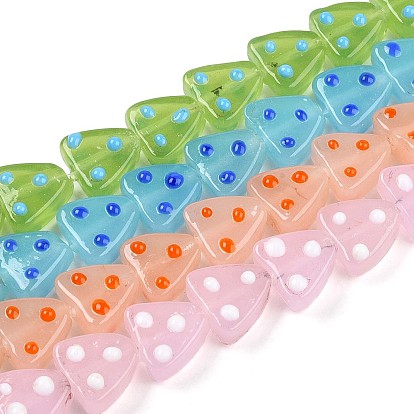 Бусы лэмпворк ручной работы, треугольник с точкой