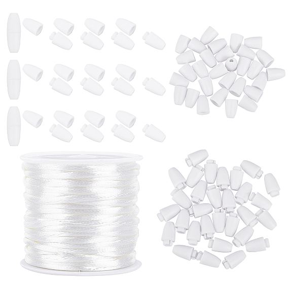 Силиконовые ожерелья из резины своими руками, изготовление комплектов, с 30 набором пластиковых отрывных застежек и 10 m круглой нейлоновой плетеной нитью