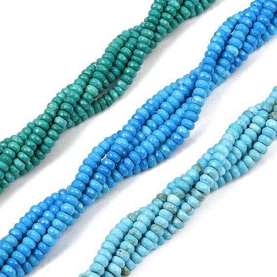 Бусины из натурального магнезита, окрашенная и подогревом, рондель, граненые