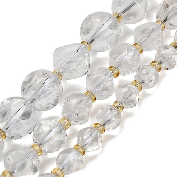 Природных кристаллов кварца бисер нитей, диагональные бусины из горного хрусталя, с бисером
