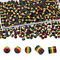 300 шт. 2 стили ганские ямайские регги полосатые смоляные бусины, колонка и круглый