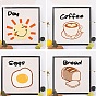 Moon/Sun/Egg Pattern Punch Embroidery Beginner Kits, including Embroidery Fabric & Yarn, Punch Needle Pen, Threader, Photo Frame, Instruction