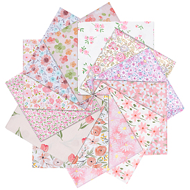 12шт. хлопчатобумажной ткани, площадь с цветочным узором