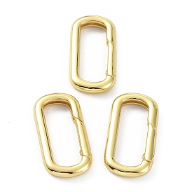 Brass Keychain Clasps, Cadmium Free & Lead Free, Long-Lasting Plated, Oval