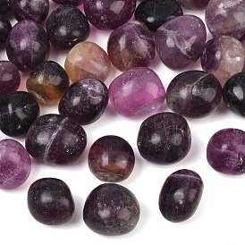 Natürliche violette Fluoritperlen, getrommelt Stein, Nuggets, kein Loch / ungekratzt, Vasenfüller Edelsteine