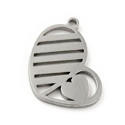 304 Stainless Steel Pendants, Heart