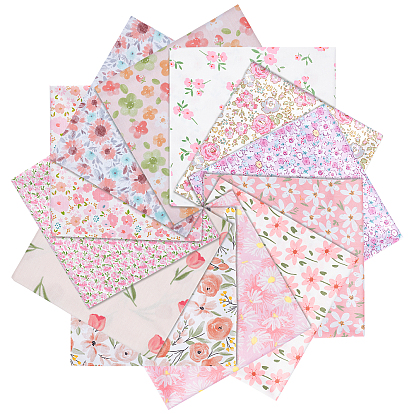 12шт. хлопчатобумажной ткани, площадь с цветочным узором