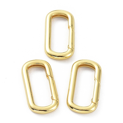 Brass Keychain Clasps, Cadmium Free & Lead Free, Long-Lasting Plated, Oval