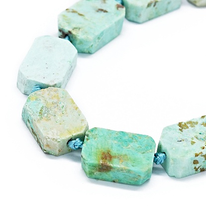 Natural Peruvian Turquoise(Jasper) Beads Strands, Frosted, Rectangle