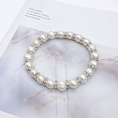 Plastic Imitation Pearl Beaded Stretch Bracelets for Women