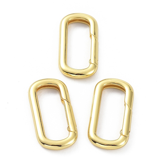 Brass Keychain Clasps, Cadmium Free & Lead Free, Long-Lasting Plated, Oval