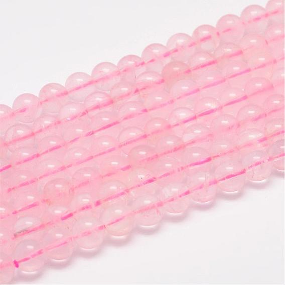 Natural Rose Quartz Beads Strands, Grade AB, Round