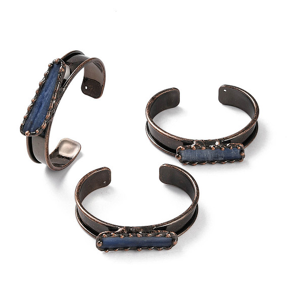 Открытые браслеты-манжеты из натурального кианита, латунные браслеты для женщин