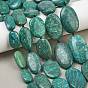 Natural Amazonite Beads Strands, Flat Oval