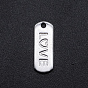 201 Stainless Steel Pendants, for Valentine's Day, Oval with Word LOVE