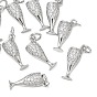 SHEGRACE Brass Clear Cubic Zirconia Pendants, Wine Glass Charms, Cadmium Free & Lead Free & Nickel Free