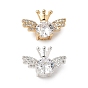Латунные микропаве из прозрачного кубического циркония, без кадмия, без никеля и без свинца, ангел и корона