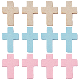90шт 3 стили деревянные подвески, окрашенные, религия крест прелести